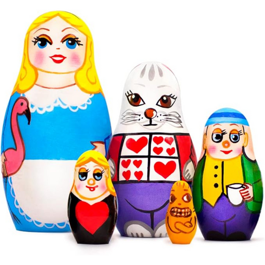 Nesting Dolls 5 Pcs Alice in Wonderland