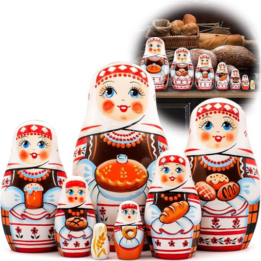 Nesting Dolls 7 Pcs in Slavic Clothing