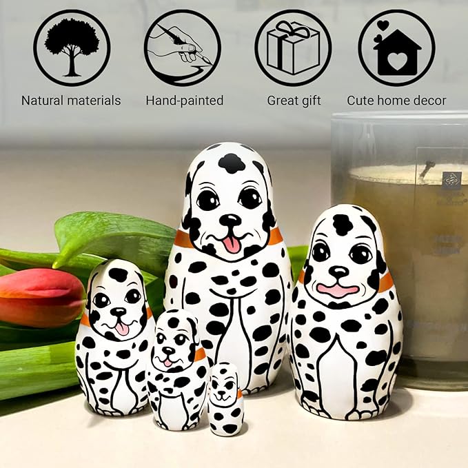 Nesting Dolls Dalmatian Dog 5 pcs