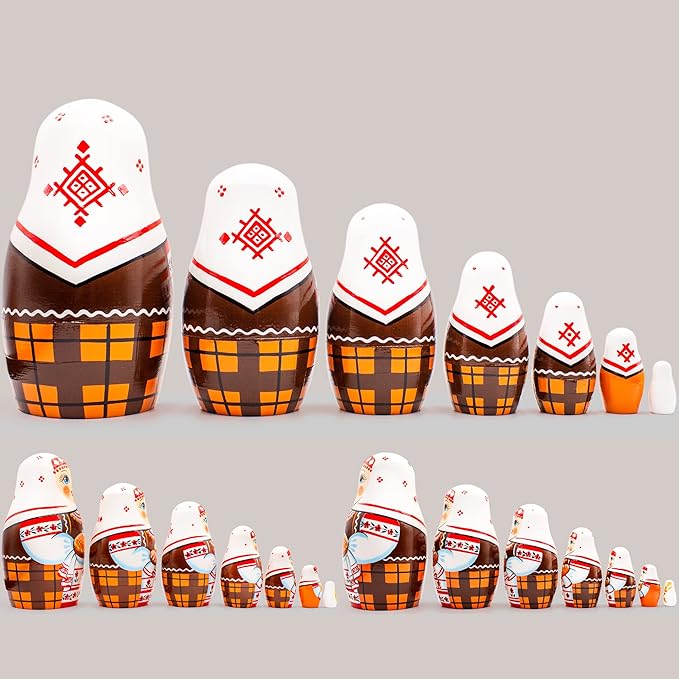 Nesting Dolls 7 Pcs in Slavic Clothing