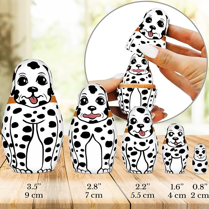 Nesting Dolls Dalmatian Dog 5 pcs