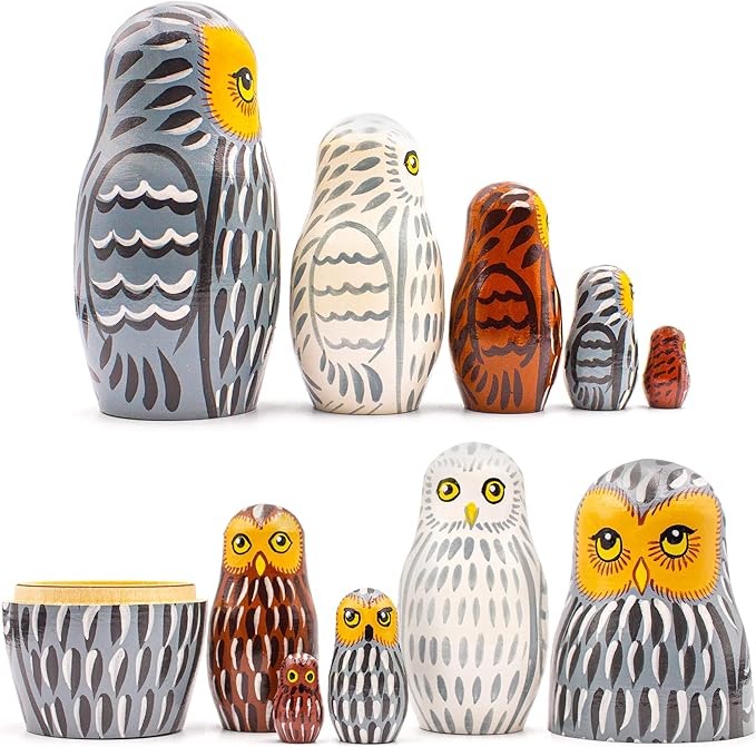 Nesting Dolls Owl Stuff 5 pcs