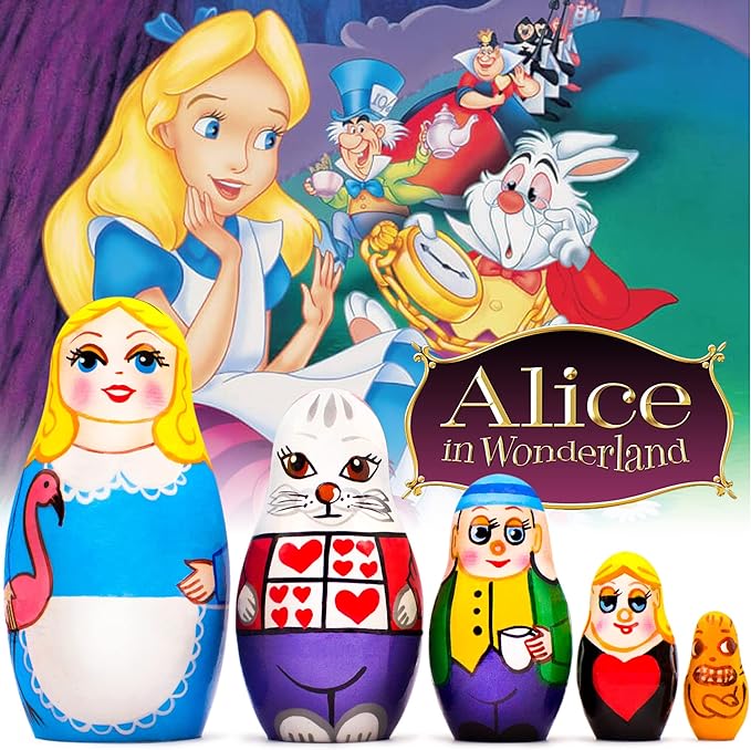 Nesting Dolls 5 Pcs Alice in Wonderland