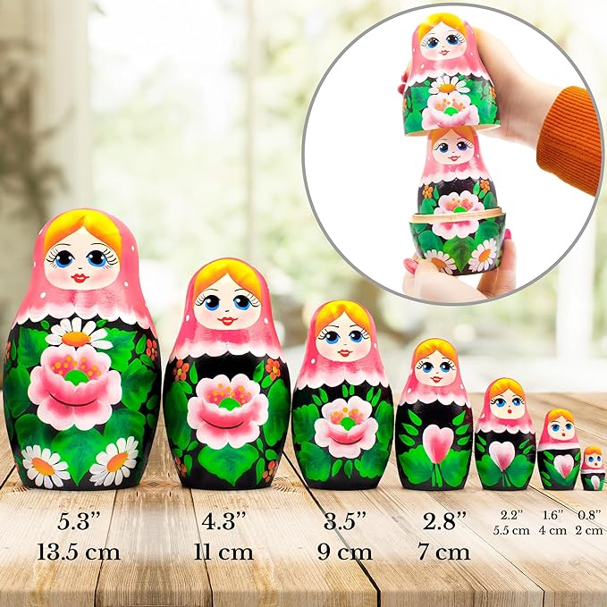 Nesting Dolls Sakura Flower 7 pcs