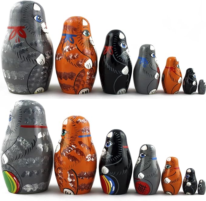 Cat Matryoshka Nesting Dolls 7 Pcs