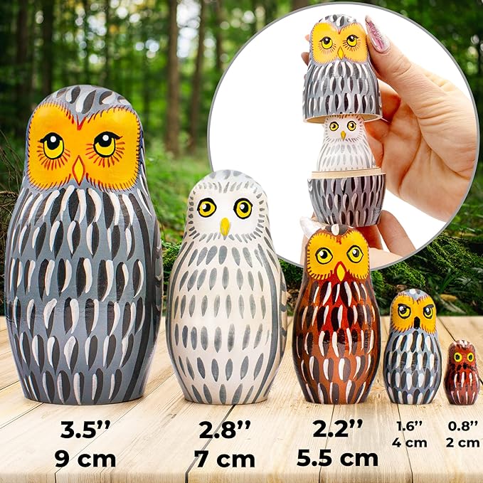 Nesting Dolls Owl Stuff 5 pcs