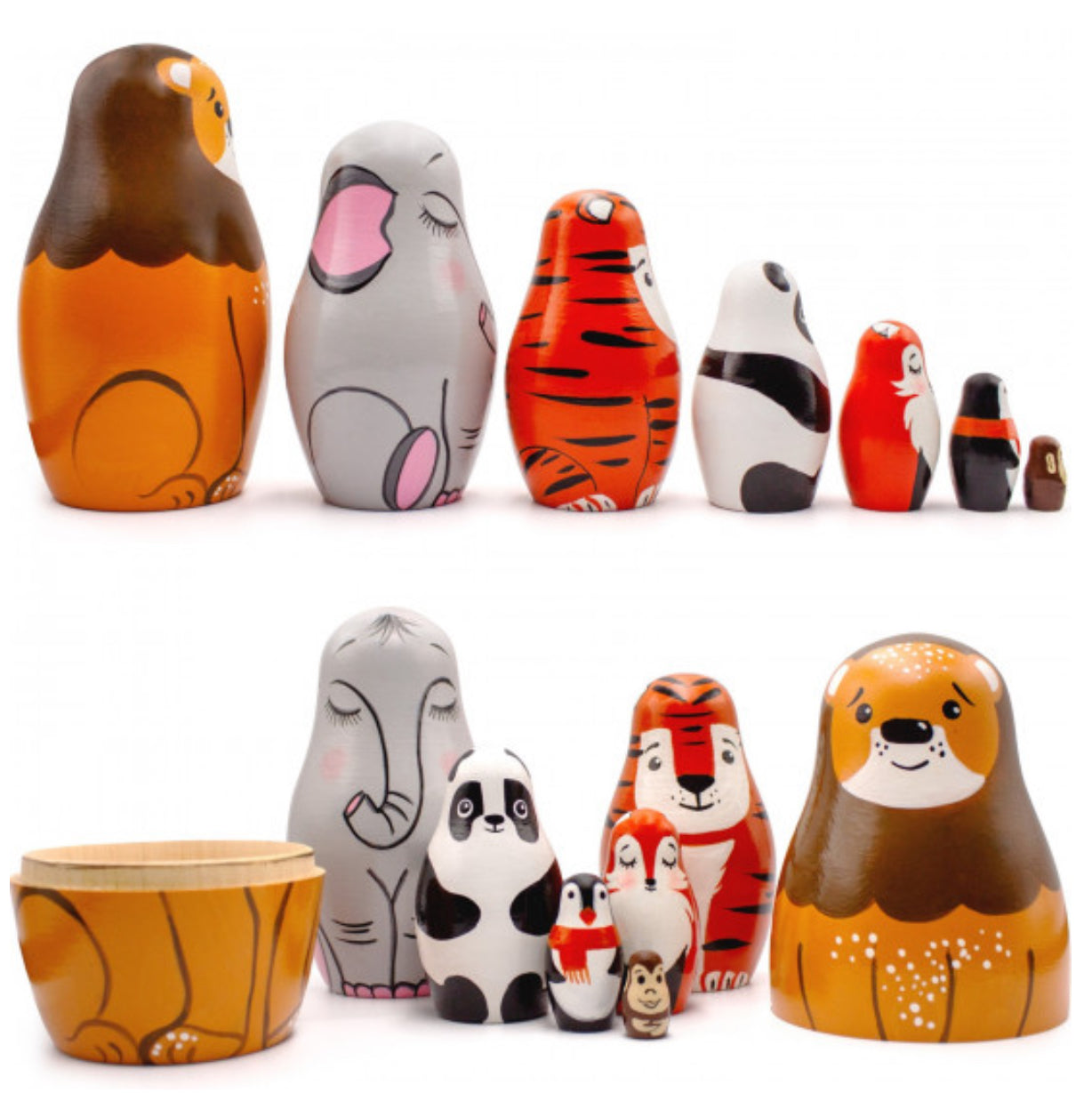 Zoo Animals Nesting Dolls 7 pcs