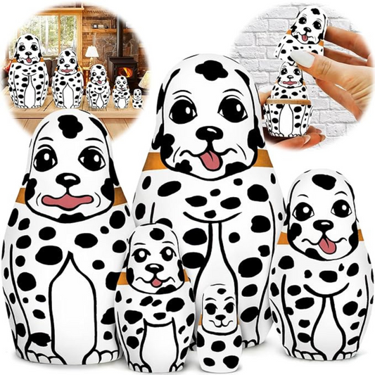 Nesting Dolls Dalmatian Dog 5 pcs