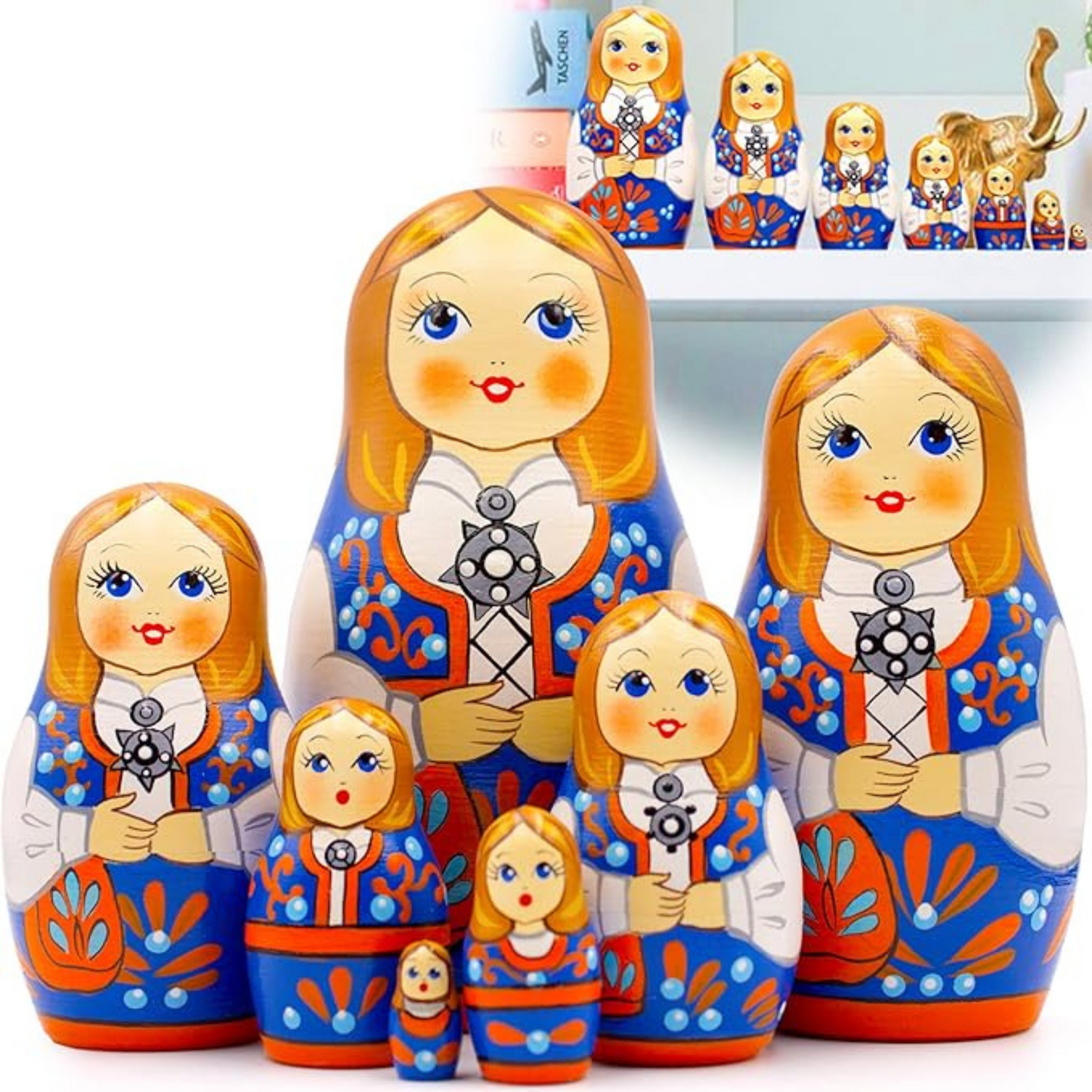 Nesting Dolls Norwegian Folk Costume 7 pcs